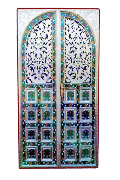 Wooden Metal Meenakari Coated Door